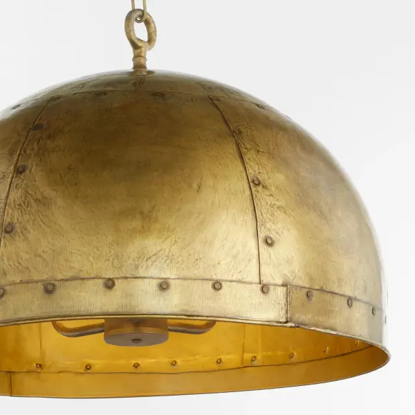 Artisan 3-Light Dome Pendant in Brass - Image 3