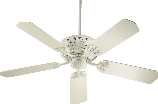The Windsor ceiling fan combines timeless traditional styling with practical functionality. Its intricate scrollwork and antique white finish add sophisticated charm to any room, while the 3-speed operation ensures comfort throughout the year.