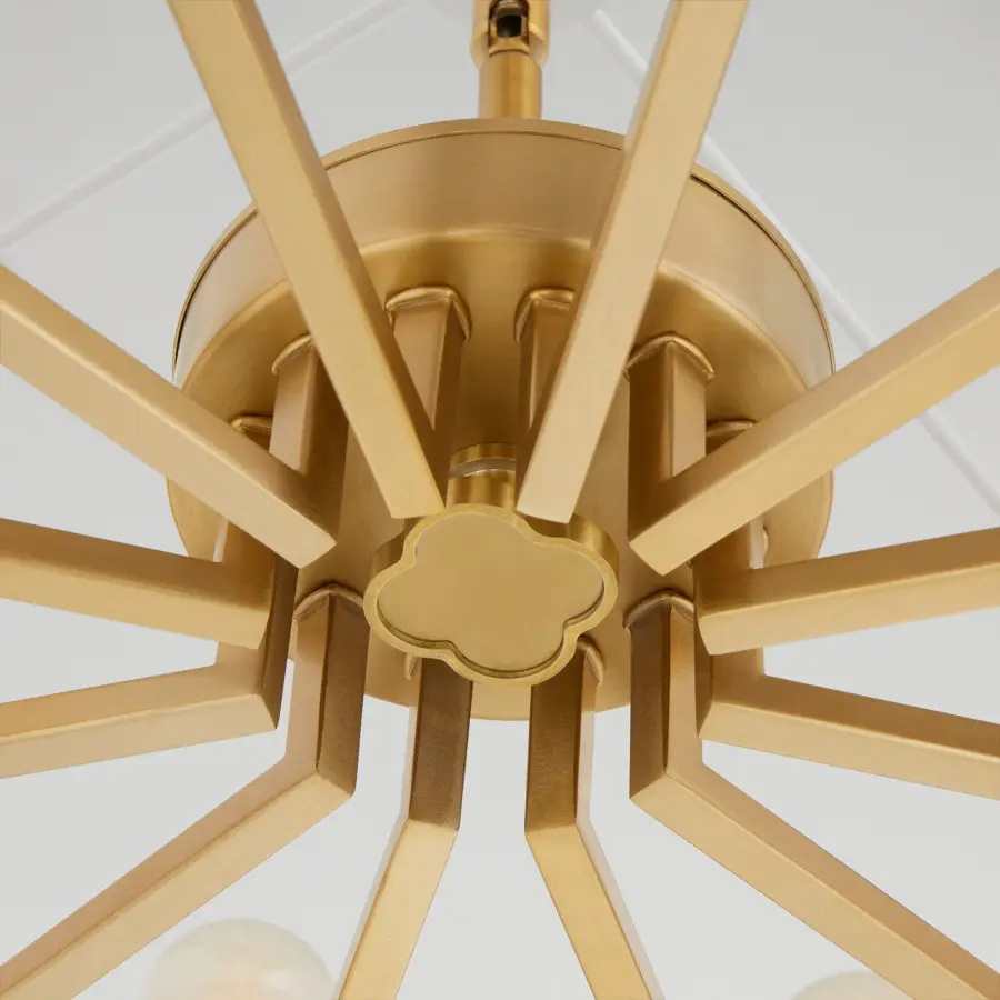 Karnes 36" 12-Light Pendant in Aged Brass - Image 3