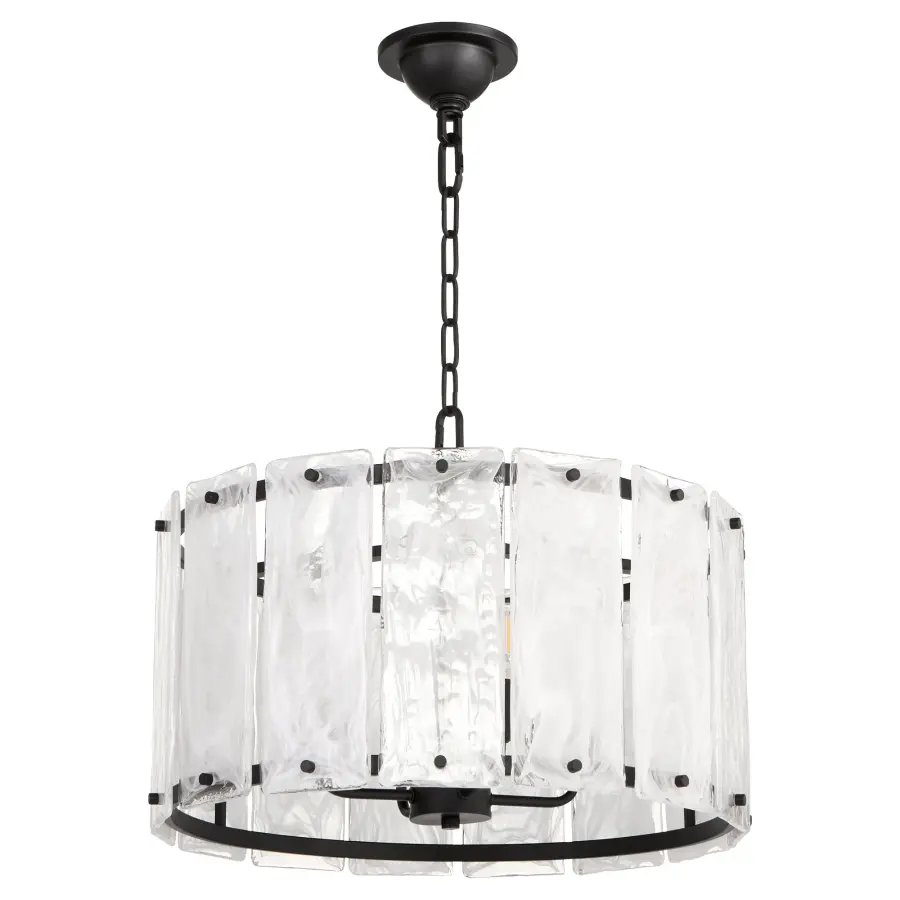 Striking Contemporary Pendant with Glacier-Inspired Glass Panels - Image 1