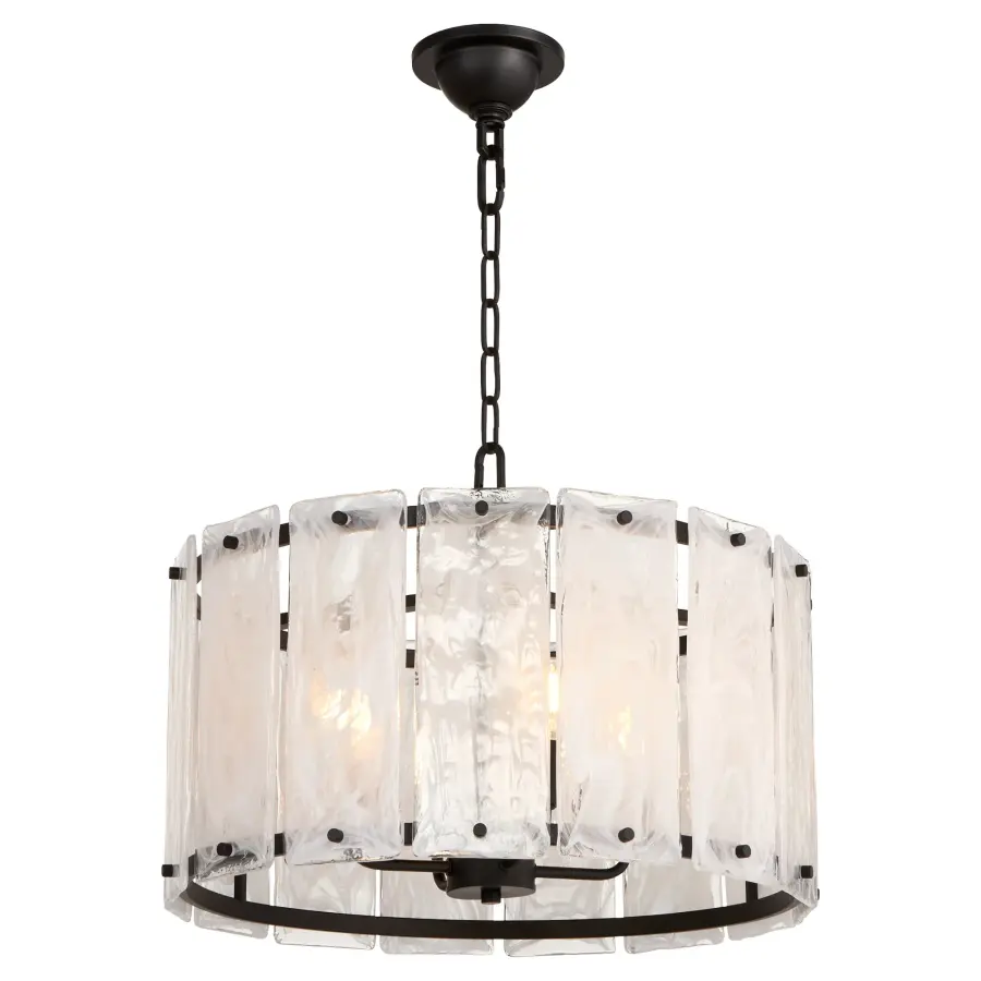 Striking Contemporary Pendant with Glacier-Inspired Glass Panels - Image 2