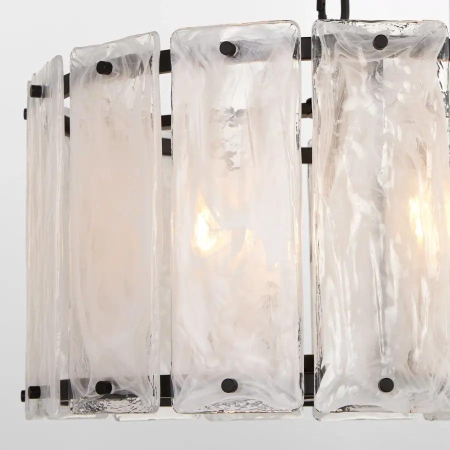 Striking Contemporary Pendant with Glacier-Inspired Glass Panels - Image 3
