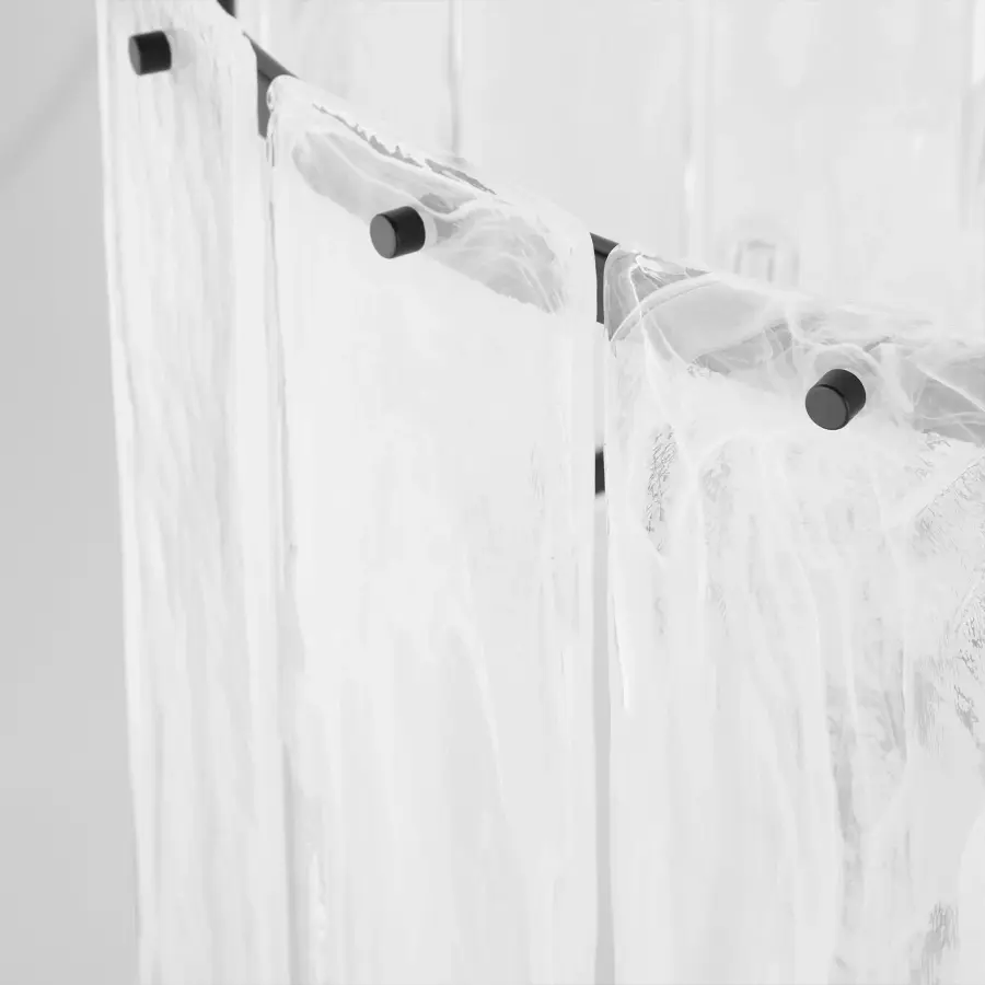 Dramatic 8-Light Statement Piece with Glacier-Inspired Glass Panels - Image 4