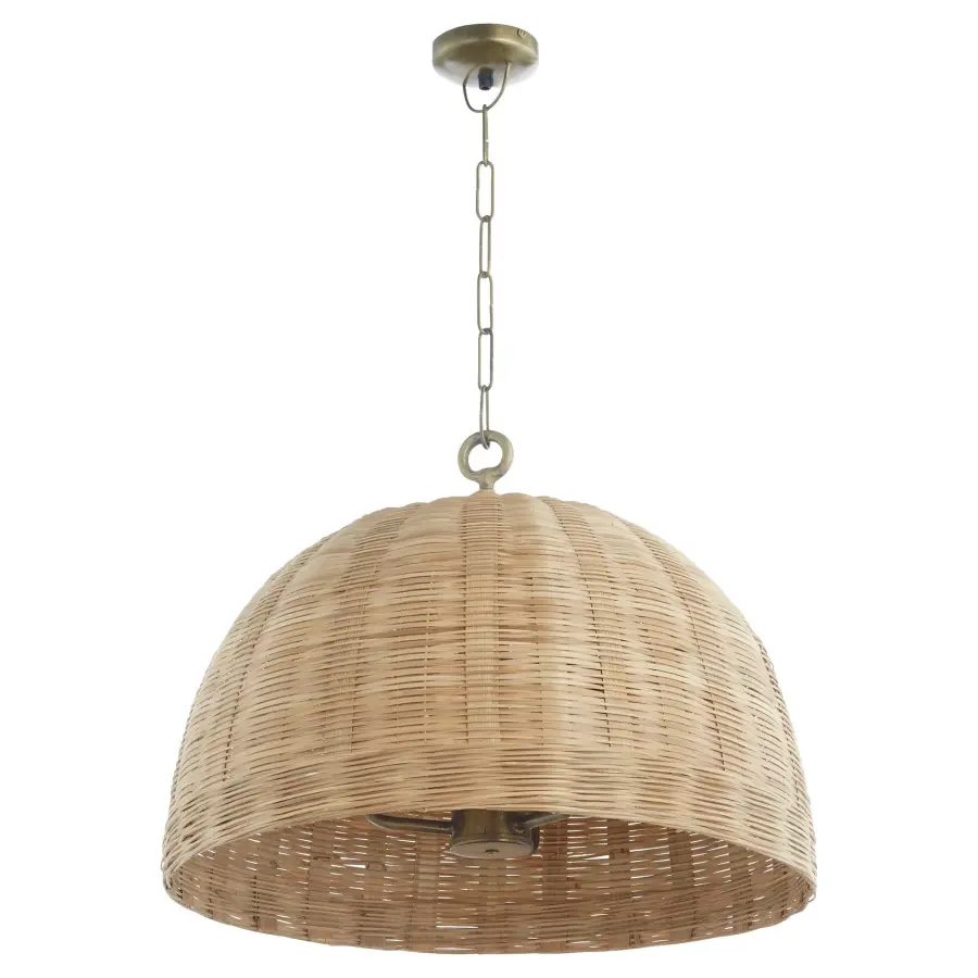 24" Wicker Bell Pendant in Artisan Brass - Image 1