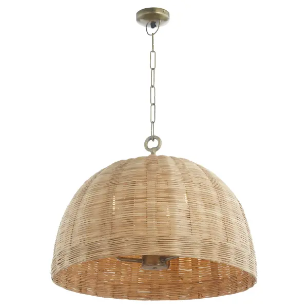 24" Wicker Bell Pendant in Artisan Brass - Image 2