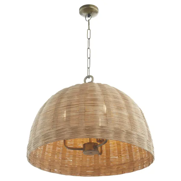 24" Wicker Bell Pendant in Artisan Brass - Image 3