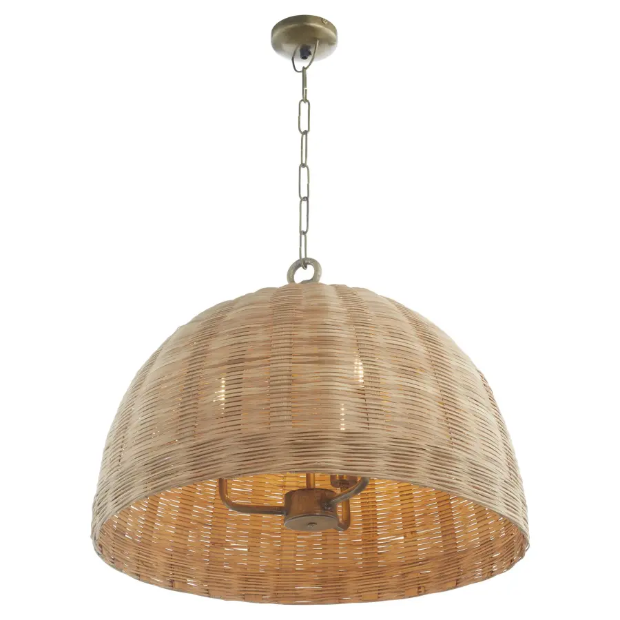 24" Wicker Bell Pendant in Artisan Brass - Image 3
