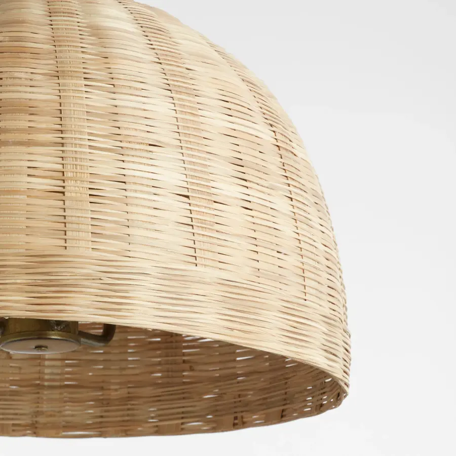 24" Wicker Bell Pendant in Artisan Brass - Image 4