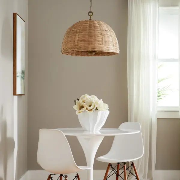 24" Wicker Bell Pendant in Artisan Brass - Image 7