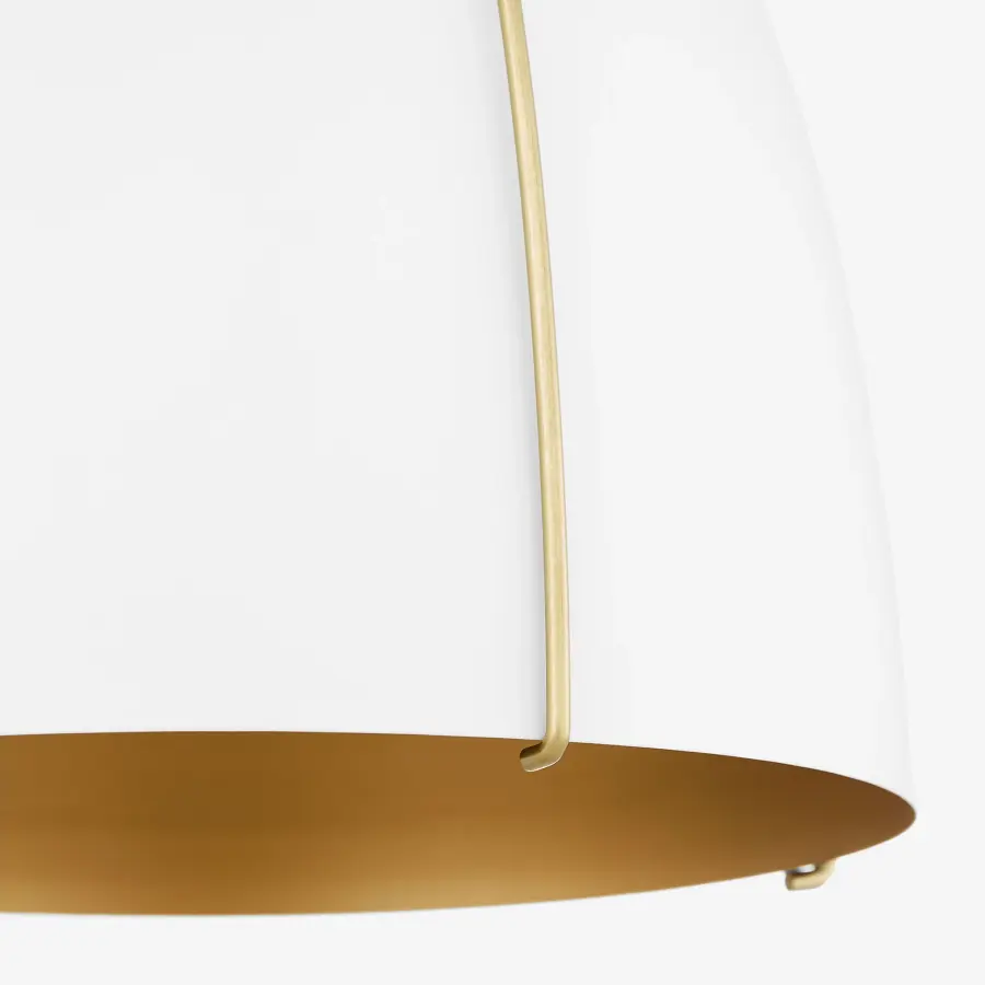 Jamie 15" Pendant Light in Studio White & Aged Brass - Image 3
