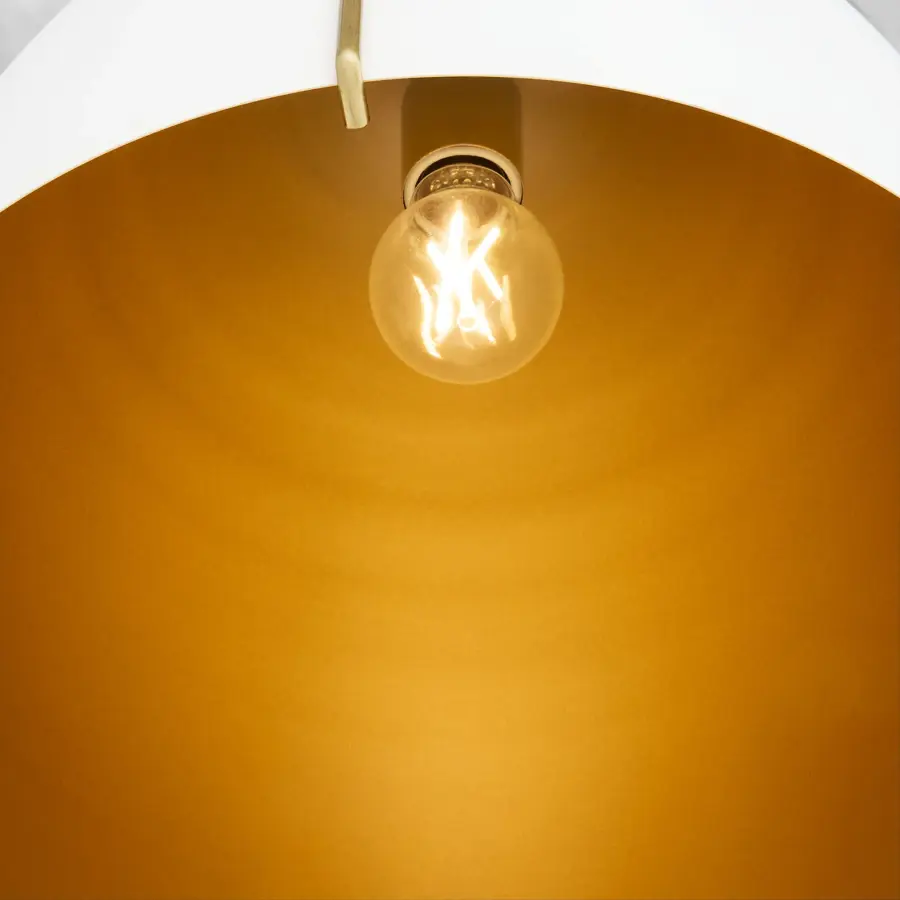 Jamie 15" Pendant Light in Studio White & Aged Brass - Image 4
