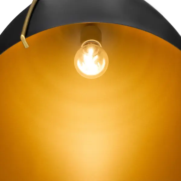 Jamie 15" Pendant Light in Matte Black with Aged Brass - Image 5