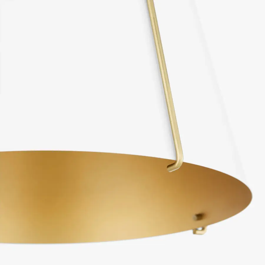 Ellen 15" Pendant Light in Studio White with Aged Brass - Image 3