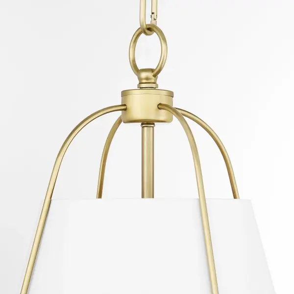 Ellen 15" Pendant Light in Studio White with Aged Brass - Image 4