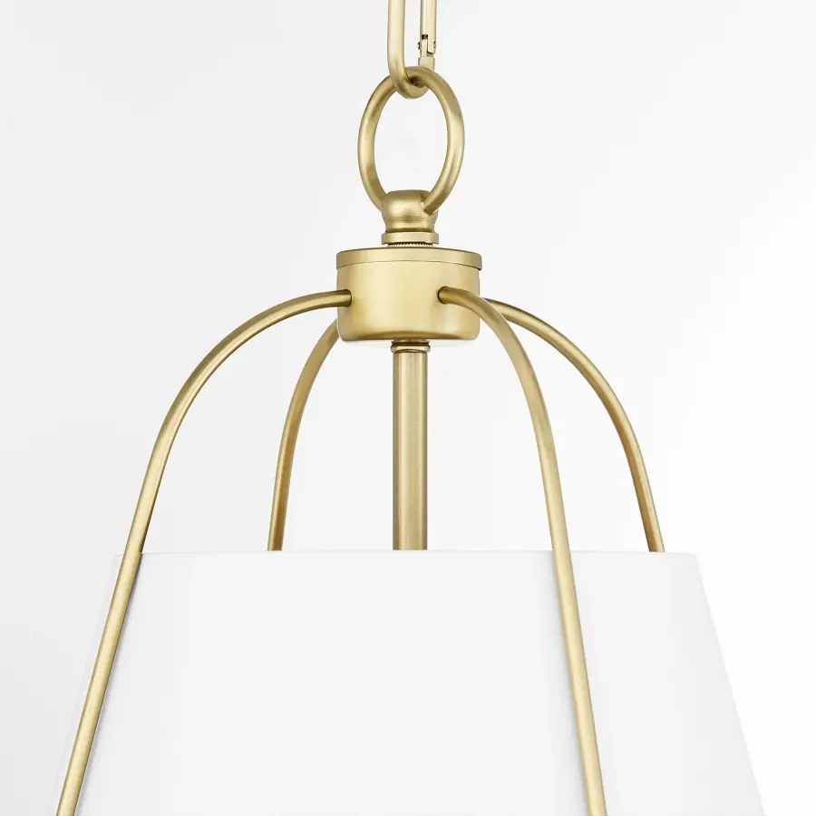 Ellen 15" Pendant Light in Studio White with Aged Brass - Image 4