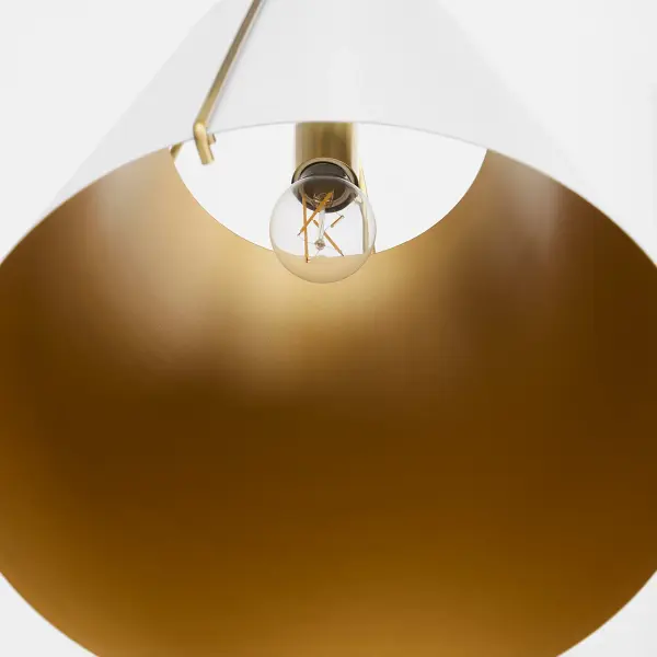Ellen 15" Pendant Light in Studio White with Aged Brass - Image 5