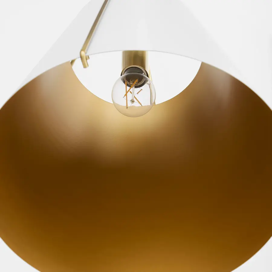 Ellen 15" Pendant Light in Studio White with Aged Brass - Image 5