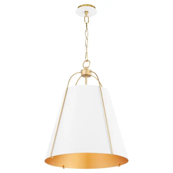 Ellen 18" 3-Light Pendant in Studio White & Aged Brass - Image 2