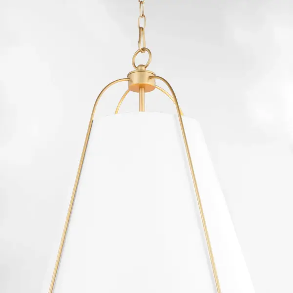 Ellen 18" 3-Light Pendant in Studio White & Aged Brass - Image 3