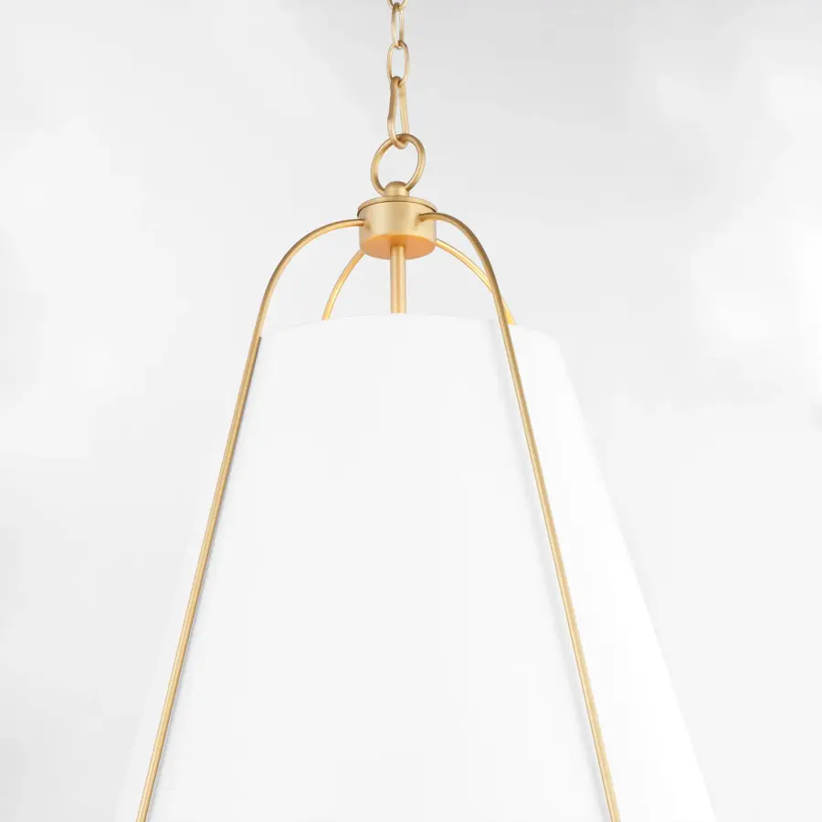 Ellen 18" 3-Light Pendant in Studio White & Aged Brass - Image 3