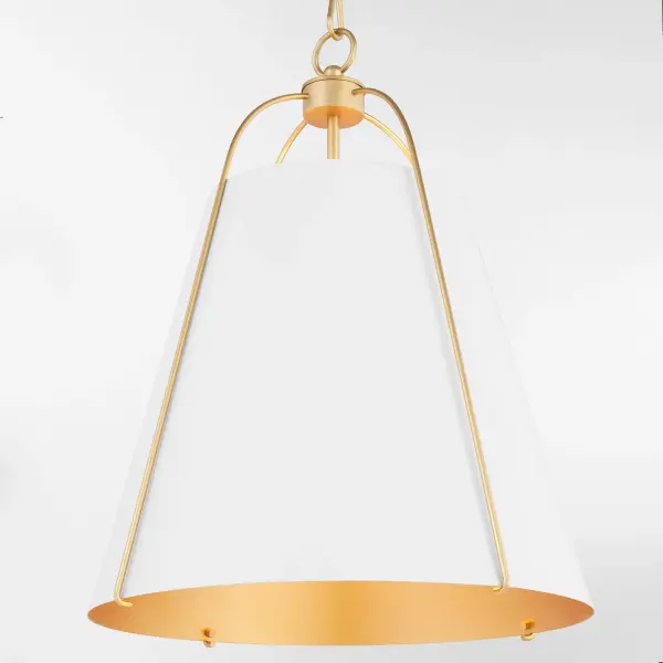 Ellen 18" 3-Light Pendant in Studio White & Aged Brass - Image 4