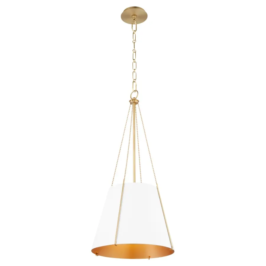 Denise 15" Pendant Light in Studio White & Aged Brass - Image 2