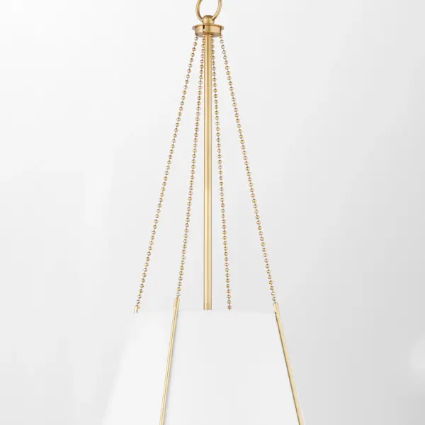 Denise 15" Pendant Light in Studio White & Aged Brass - Image 3