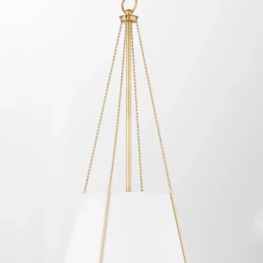 Denise 15" Pendant Light in Studio White & Aged Brass - Image 3