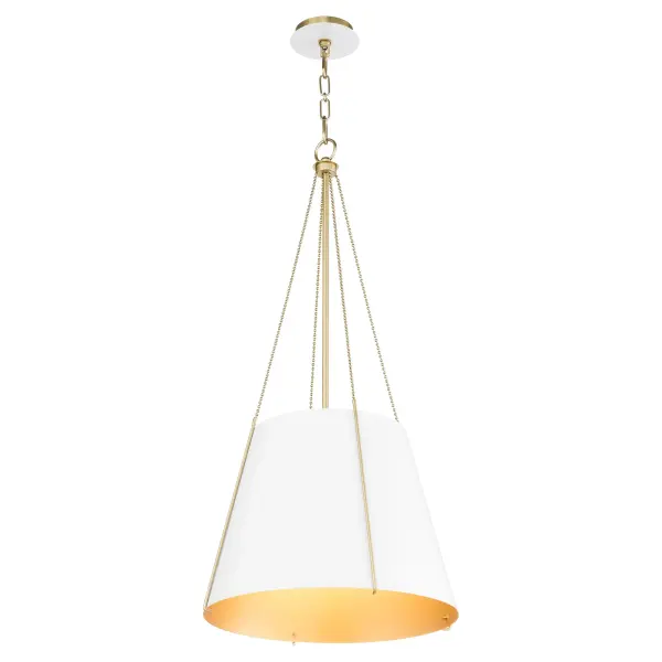 Denise 18" 3-Light Pendant in Studio White & Aged Brass - Image 2