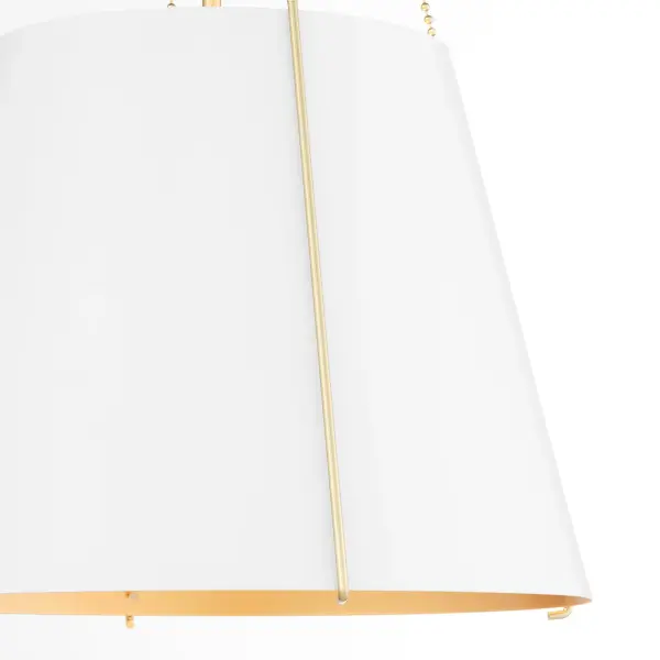 Denise 18" 3-Light Pendant in Studio White & Aged Brass - Image 3