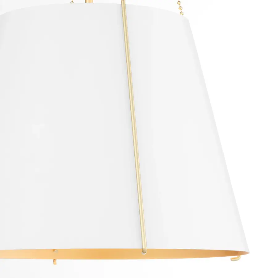 Denise 18" 3-Light Pendant in Studio White & Aged Brass - Image 3