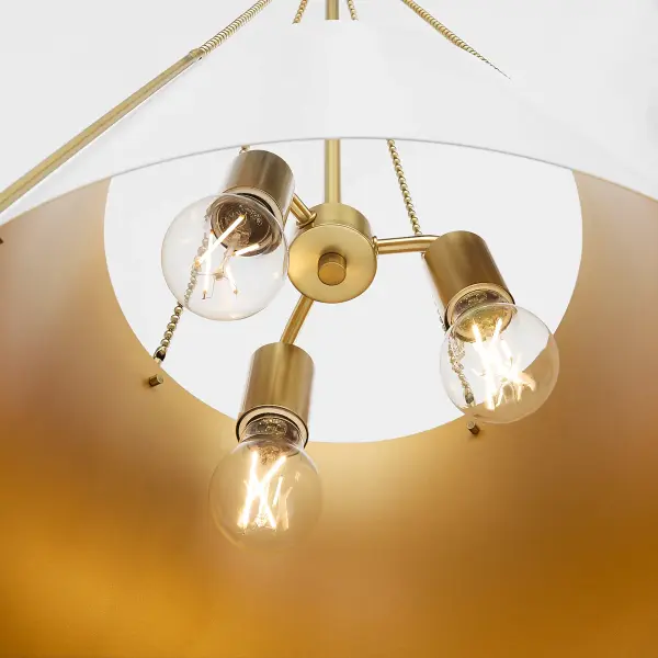 Denise 18" 3-Light Pendant in Studio White & Aged Brass - Image 4