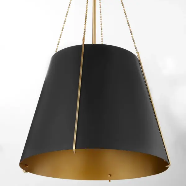 Denise 18" 3-Light Pendant in Matte Black with Aged Brass - Image 3