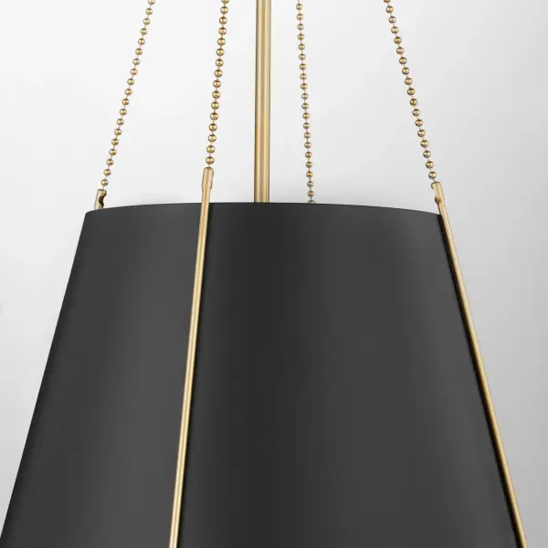Denise 18" 3-Light Pendant in Matte Black with Aged Brass - Image 4