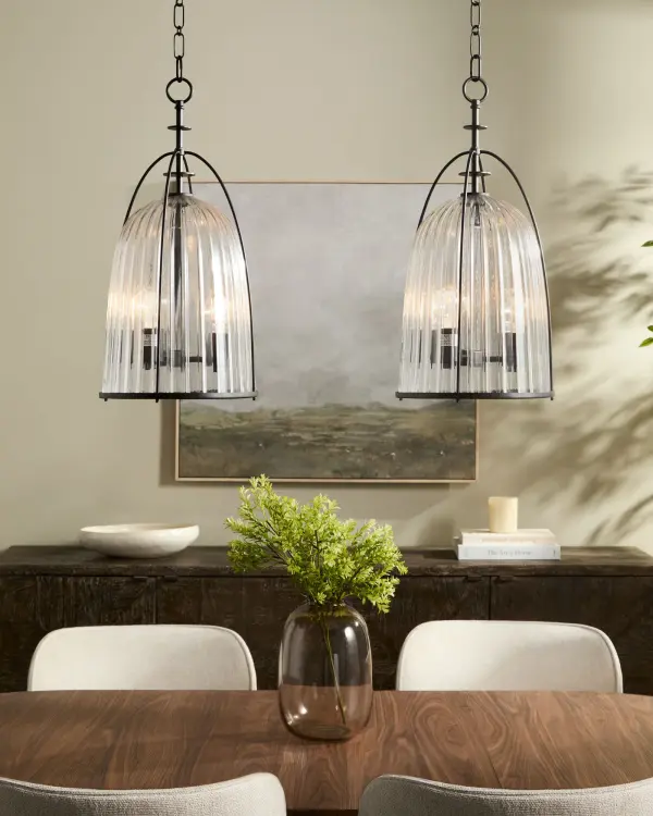 Alice 11" 3-Light Glass Pendant in Matte Black - Image 6