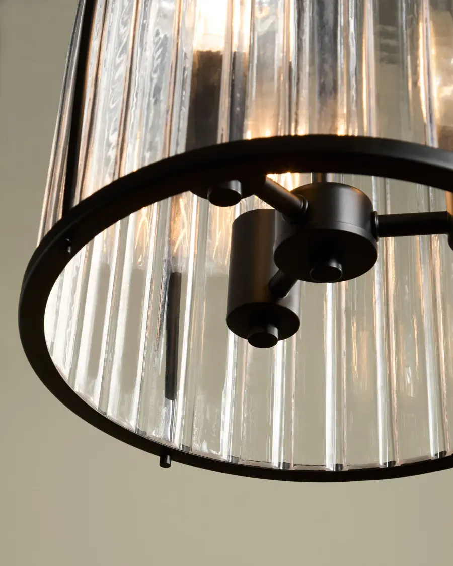 Alice 11" 3-Light Glass Pendant in Matte Black - Image 7