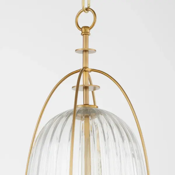 Alice 11" 3-Light Glass Pendant in Aged Brass - Image 3