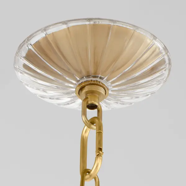 Alice 11" 3-Light Glass Pendant in Aged Brass - Image 4