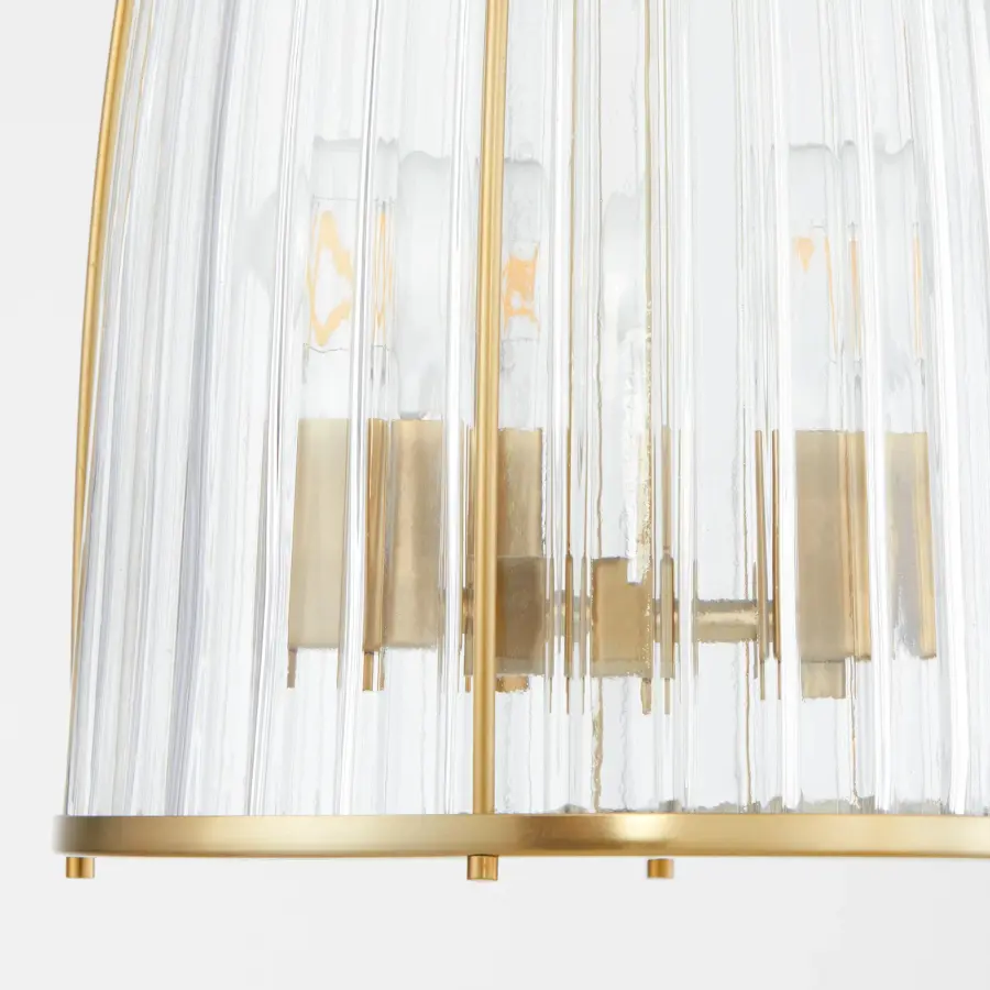 Alice 11" 3-Light Glass Pendant in Aged Brass - Image 5