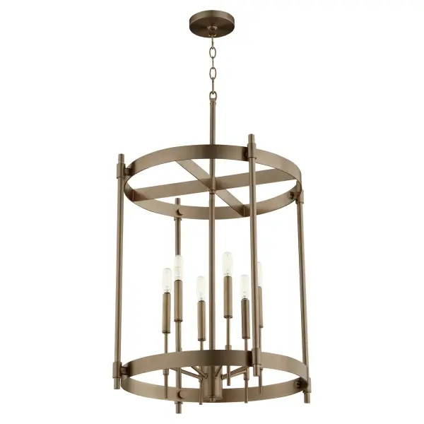 Hamilton 6-Light Entry Chandelier in Dark Brass - Image 1