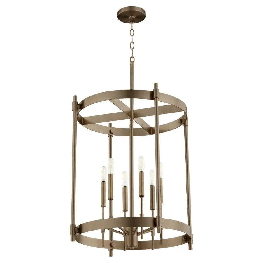 Hamilton 6-Light Entry Chandelier in Dark Brass - Image 1