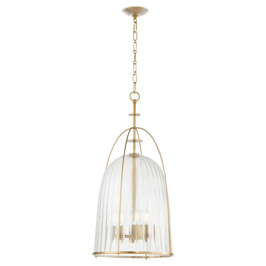 Alice 16" 3-Light Glass Pendant in Aged Brass - Image 2