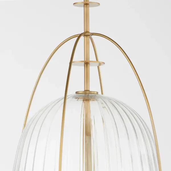 Alice 16" 3-Light Glass Pendant in Aged Brass - Image 3