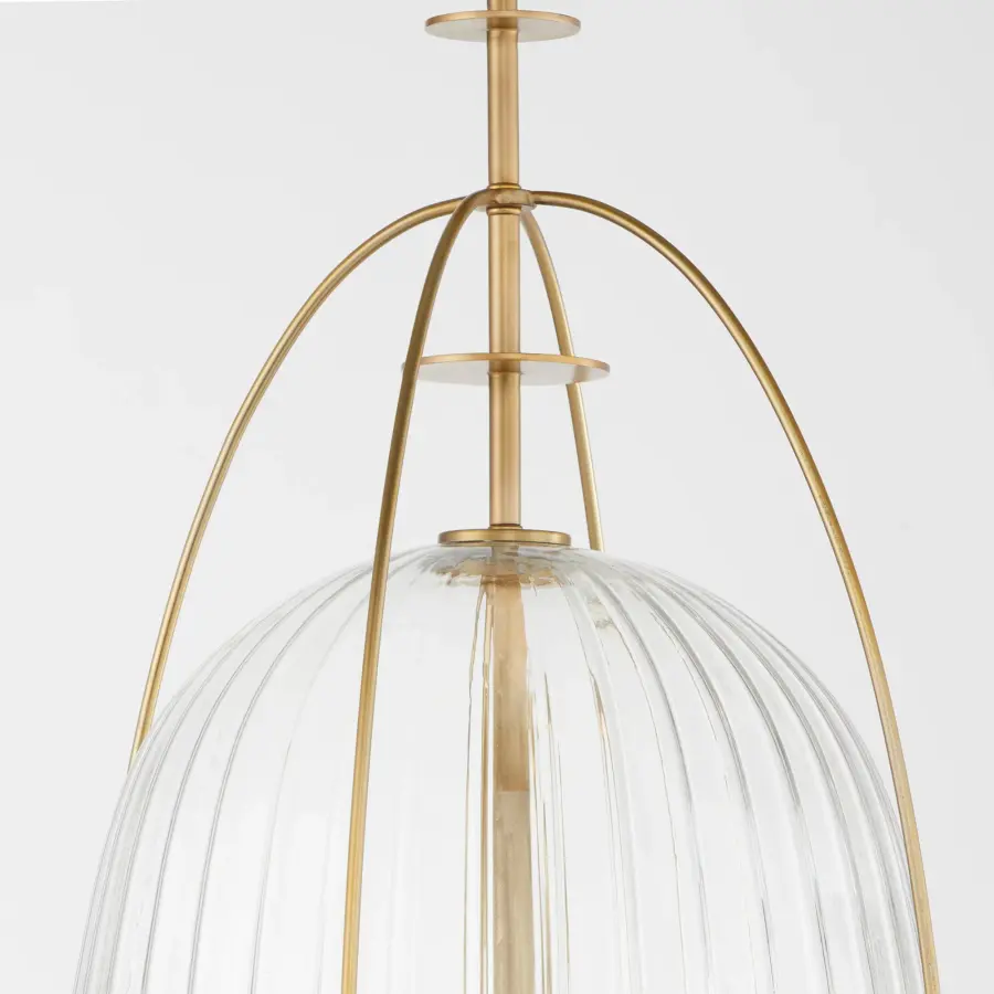 Alice 16" 3-Light Glass Pendant in Aged Brass - Image 3