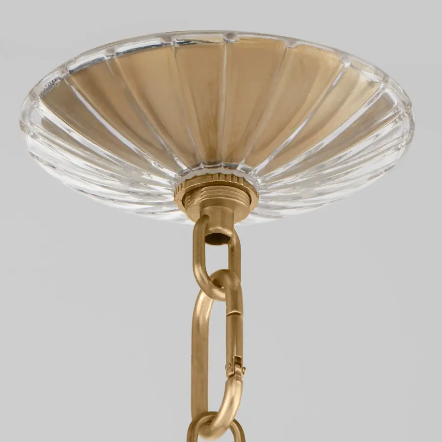 Alice 16" 3-Light Glass Pendant in Aged Brass - Image 4