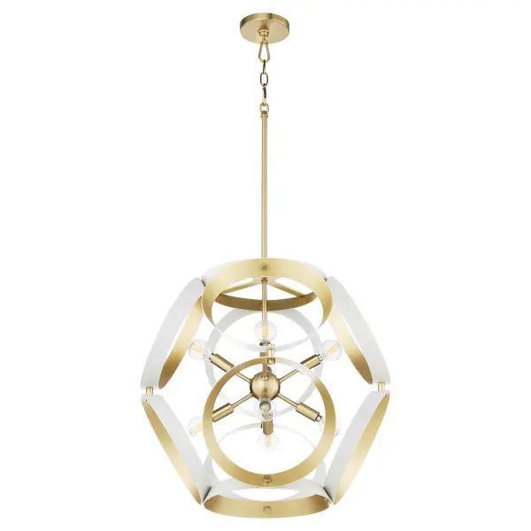 Sculptural Modern Pendant with Timeless Brass Accents - Image 1