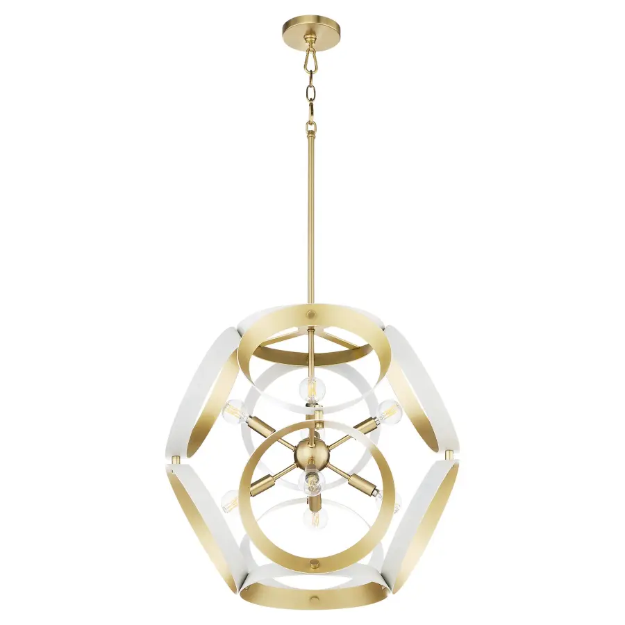 Sculptural Modern Pendant with Timeless Brass Accents - Image 1
