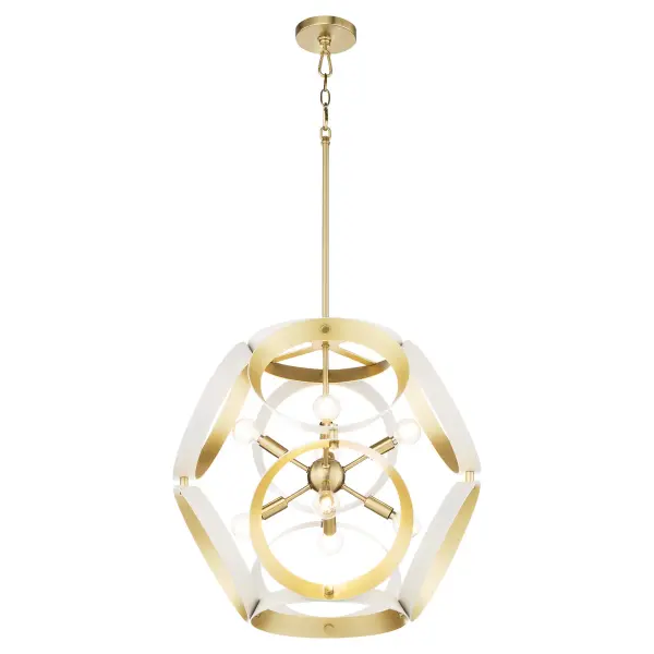 Sculptural Modern Pendant with Timeless Brass Accents - Image 2