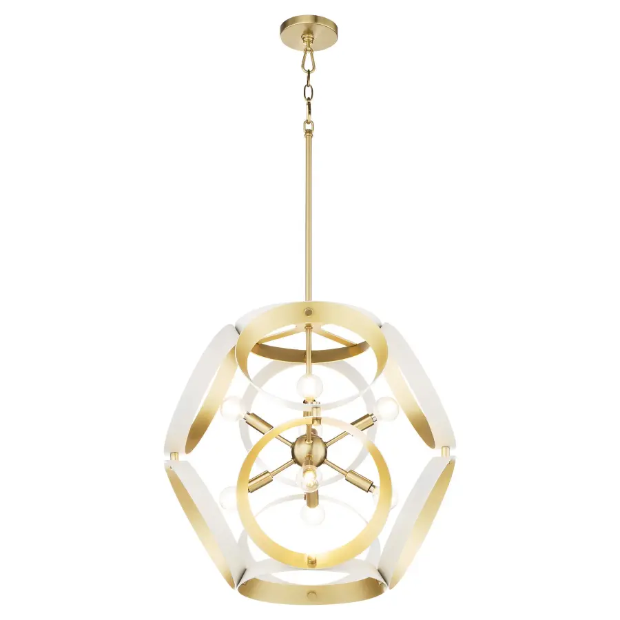 Sculptural Modern Pendant with Timeless Brass Accents - Image 2
