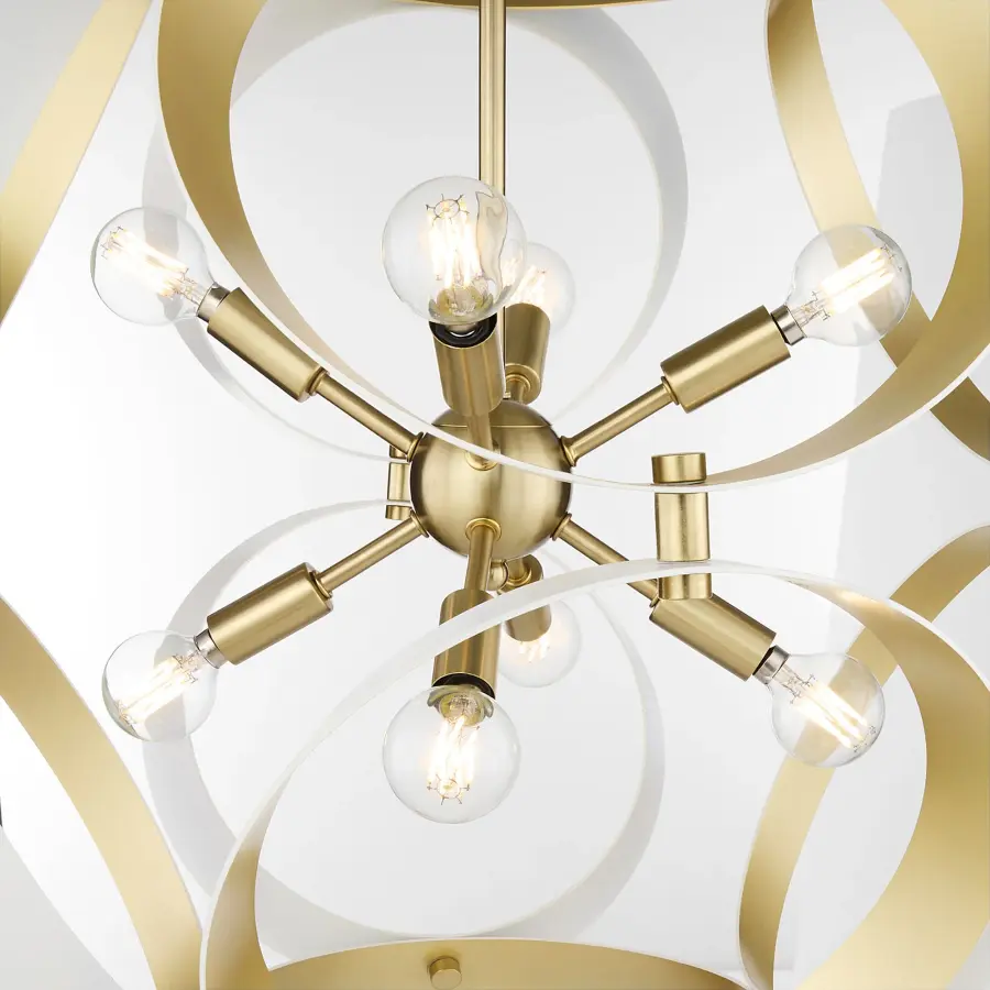 Sculptural Modern Pendant with Timeless Brass Accents - Image 3